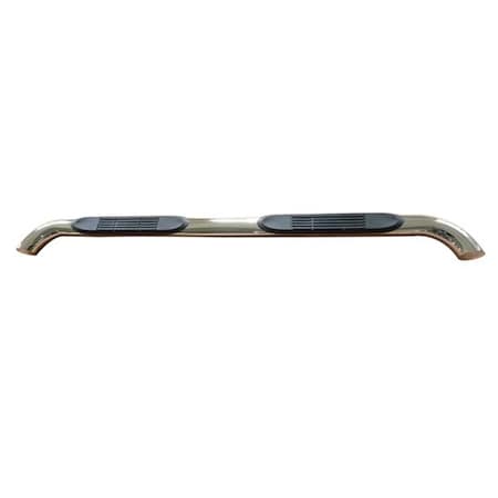 3 In. Round Bent Nerf Bar With Step Pad- Silver